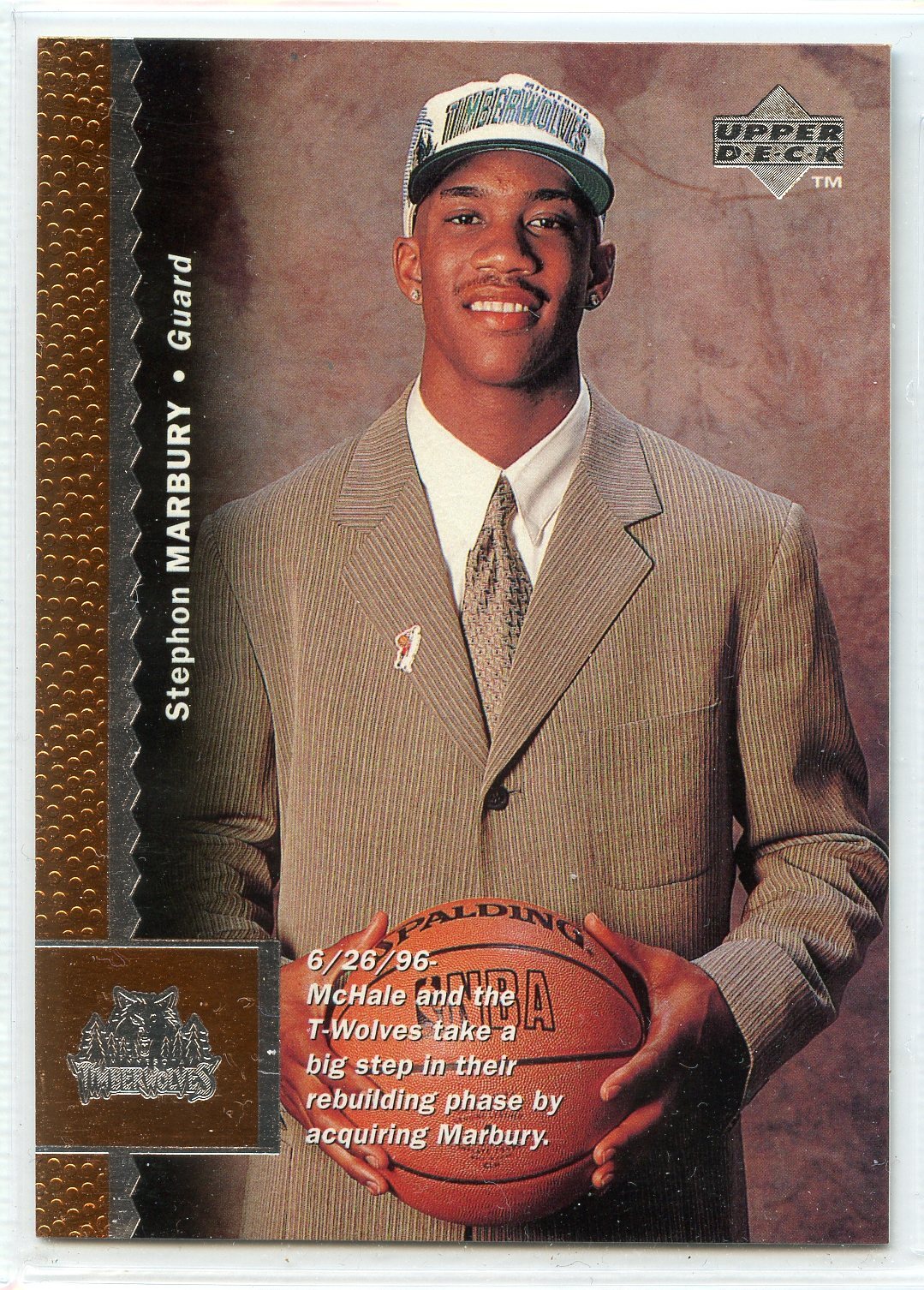 1996-97 Upper Deck Basketball - Rookie - #74 - Stephon Marbury - Timberwolves