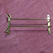 Double Towel Bar Gold Bathroom Towel Rack 10x4-3/4 Bath Towel Used
