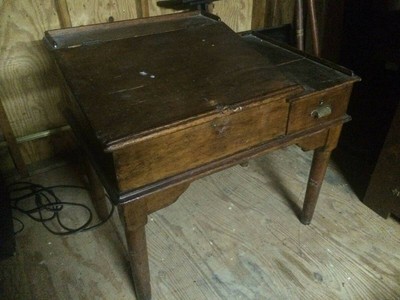 19th Century Primitive Antique Slant Top Desk Primitive Antique Slant Top Desk, Antique Slanted Writing Desk