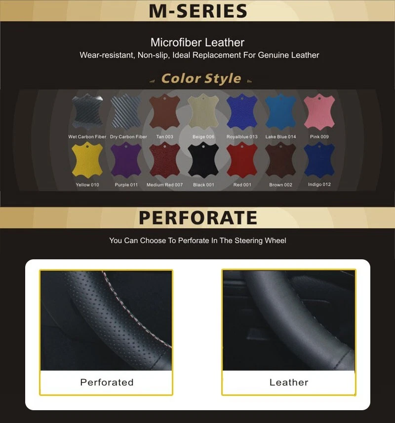 Custom Leather Steering Wheel Cover for Subaru Forester Legacy Outback 2005-2007 - image 3 of 4