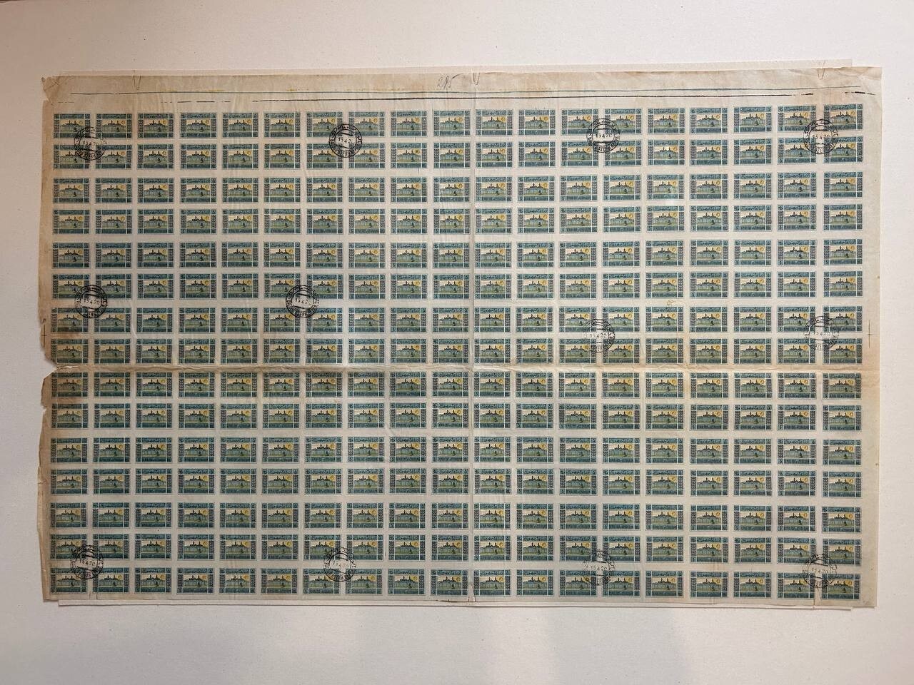 Azerbaijan 1919 whole printed sheet of stamps Lyapin#7 UNIQUE used