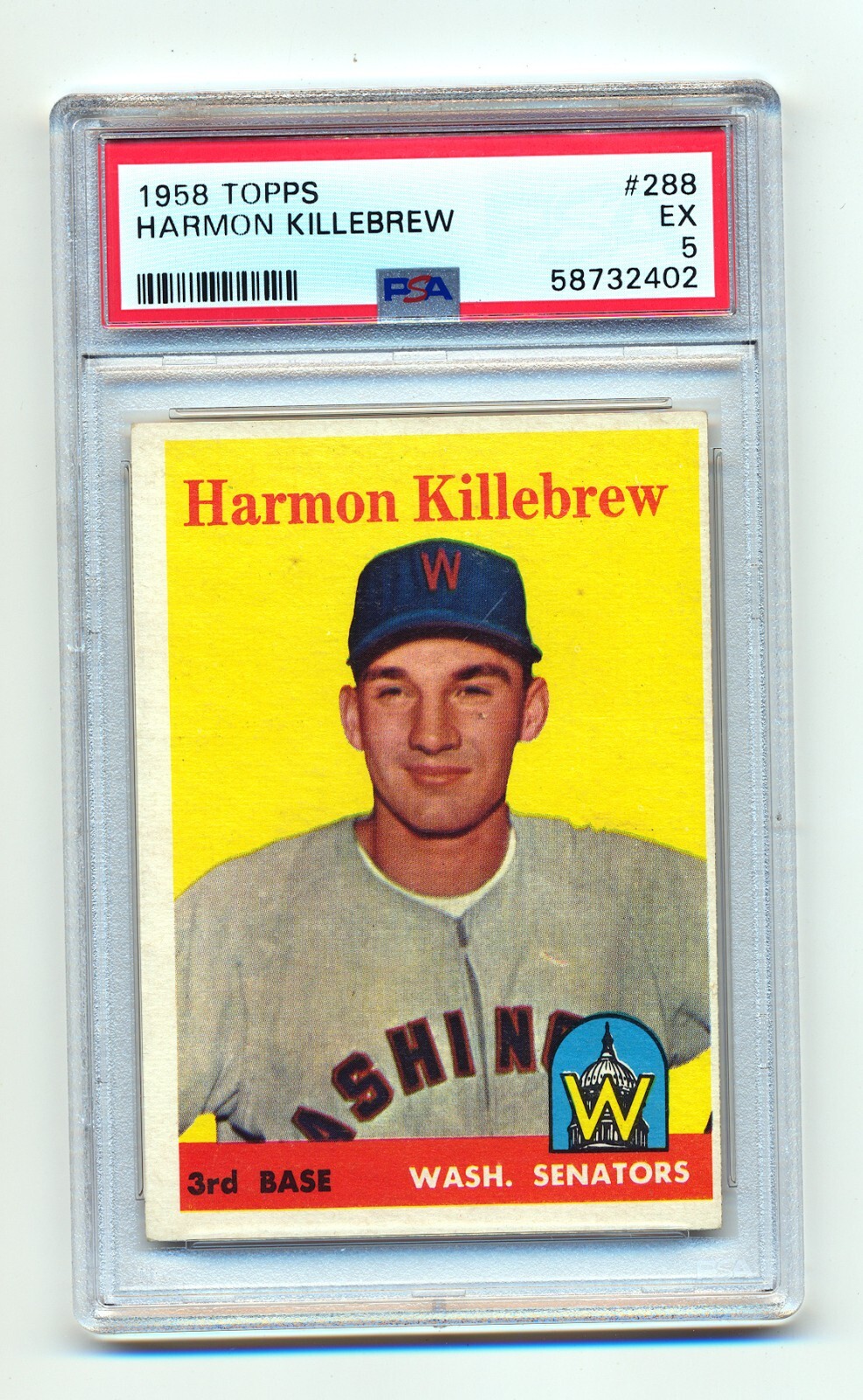 1958 TOPPS #288 HARMON KILLEBREW PSA EX 5 (A)