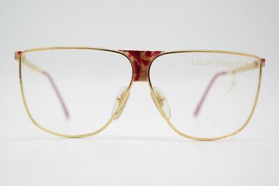 Vintage Glasses Laura Biagiotti V 90 Gold Multicolored Oval Glasses Frame