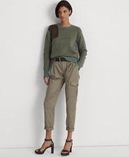 Lauren Ralph Lauren Women's Size 8 Moss Green Micro Sanded Twill Cargo Pant NWT
