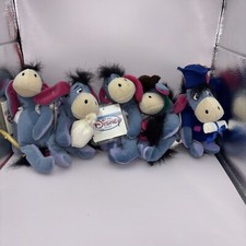 NWT Vtg Disney Store 5 Pc Assorted Eeyore Mini Bean Bag Plush Winnie The Pooh