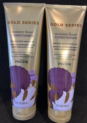 (2) Pantene Gold Series Moisture Boost Conditioner W/ Argan Oil-8.4oz. Each