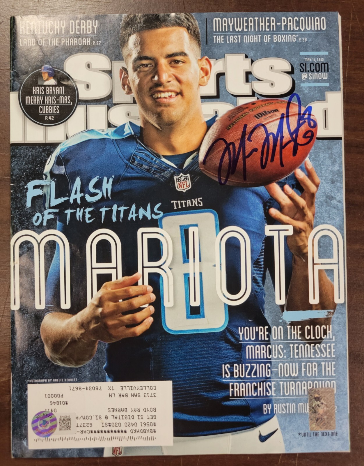 Marcus Mariota Autographed Signed Oregon Ducks Sports Illustrated 5/11/15 Beckett Auto Oregon Duck Titans 