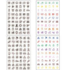 2 Sets Planner Icons Clear Stamps Rubber Seal Stamp for Journal Scrapbook Crafts