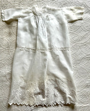 Victorian Edwardian Antique Baby Christening Dress Handmade Fine Lawn and Lace