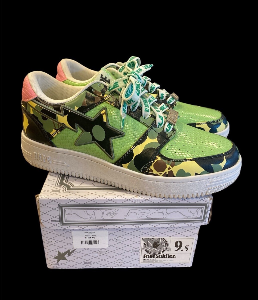 1966) A Bathing Ape BAPE STA Bapesta Low “Unkle” Green Camo Men's