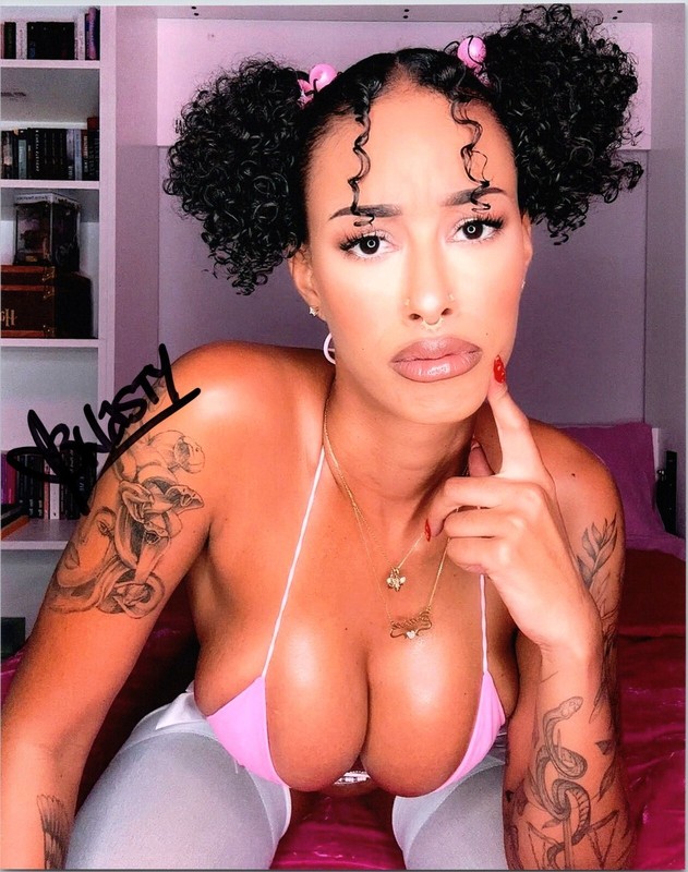Miss B Nasty Sexy Hot Adult Model Autographed Signed 8x10 Photo COA Proof 9