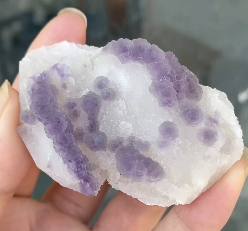 Purple fluorite with quartz mineral specimen for collectors