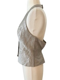 Anne Fontaine Paris Romeo Linen Blend Waistcoat Corset Vest Top Size 40 US 6/8