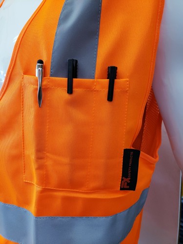FX Klasse 2 Warnschutzweste orange: solide Vorderseite/Netzrücken Small bis 3-XL - Bild 5 von 5