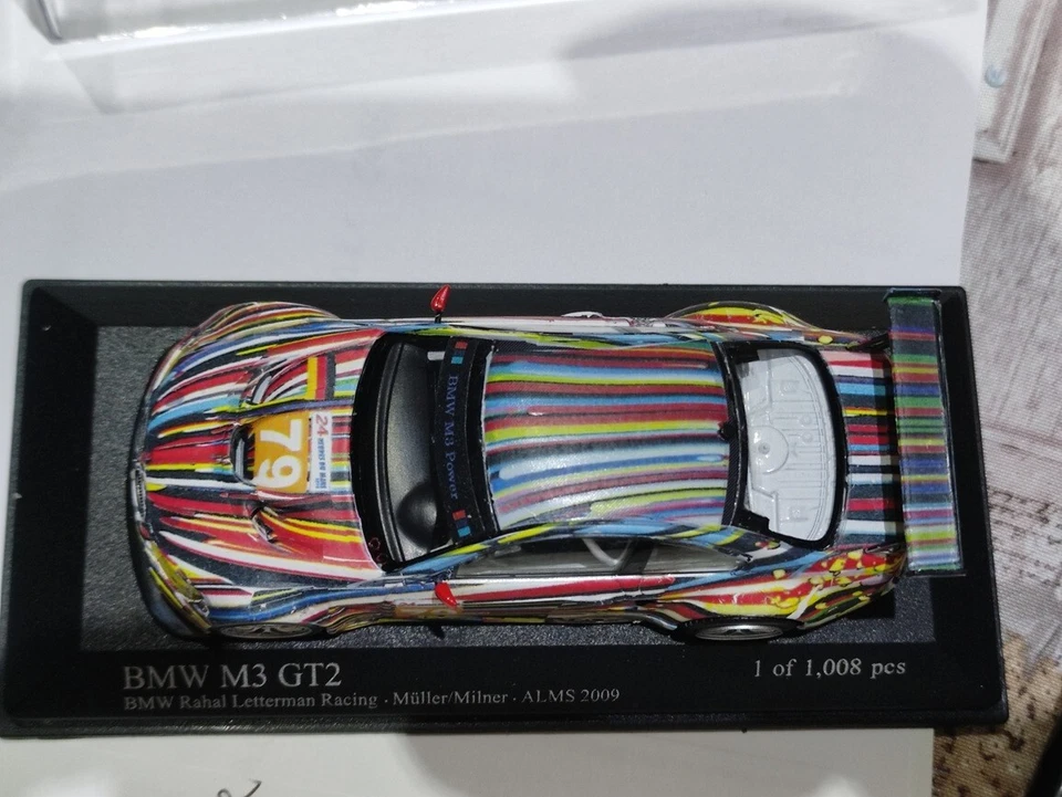 BMW M3 GT-R "Art Car Jeff Koons" HOME-MADE MODEL BASED ON MINICHAMPS  1/43 - Immagine 3 di 4