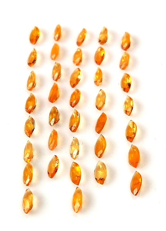 2.5X5 MM MARQUISE CUT AAA+ NATURAL MEXICAN FIRE OPAL FACETED GEMSTONE 37 PIECES - Image 3 of 4