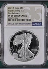 2021-S Proof $1 American Silver Eagle NGC PF-69 UC Eagle Landing T-2 First Rel