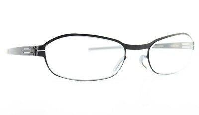 IC! BERLIN Brille Model FRED Black Stainless Steel Cat-Eye Eye Frame Germany 