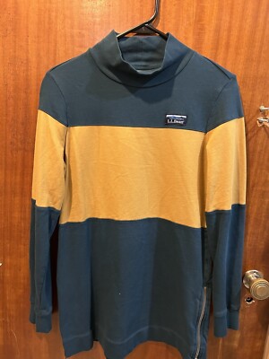 L.L. Bean Men s Vintage Shrink mock Turtleneck Size XS with Side Zippers