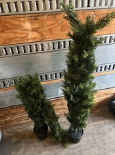 Set of Two Artificial Cedar Trees - Pre-Potte...
