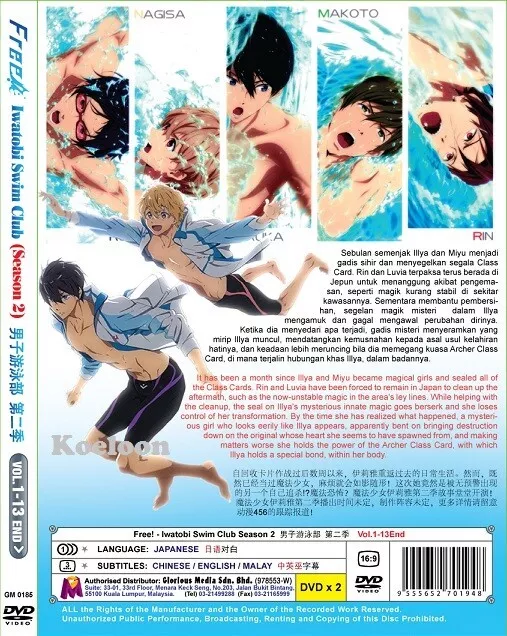 Anime DVD English Dubbed Iwatobi Swim Club Season 1 & 2 OVA for