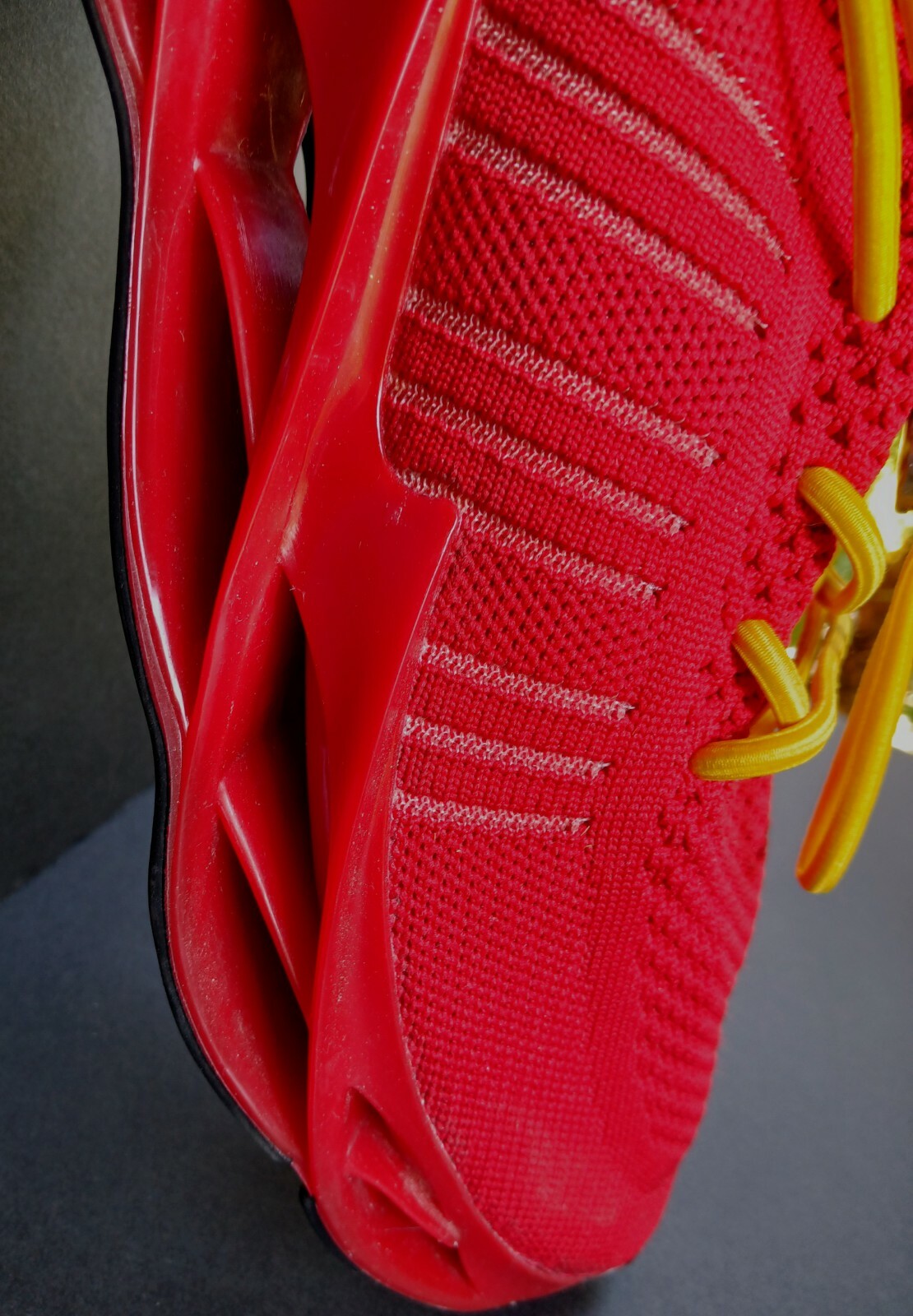 RED YELLOW ATHLETIC SHOES SNEAKERS MENS SIZE 11.5 - Gem