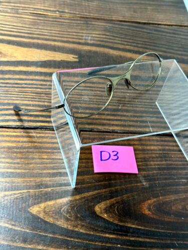 Vintage Y2K Oakley E Wire Gold Metal Full Rim Oval Sunglasses Frame Only