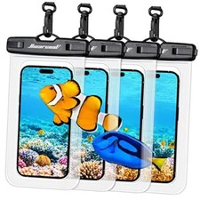 Waterproof Phone Pouch, Waterproof Phone Case, IPX8 Cellphone Pack of 4 Clear