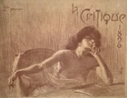 MISTI La Critique LITHOGRAPHIE Ferdinand Mifliez CURIOSA Sanguine 1896