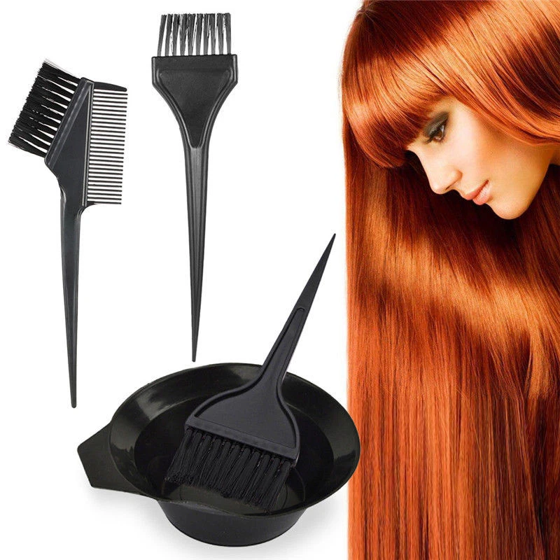 Conjunto de ferramentas para colorir 4 peças escovas de cabeleireiro tigela combo salão de beleza tintura de cabelo - Imagem 4 de 4