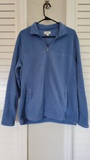 Croft & Barrow Mens Quarter Zip Sweater  Medium Blue Pockets
