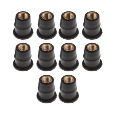 Rubber Well Nuts M5 Screen Nuts 10pc for Kawasaki GPZ500 1987-2004