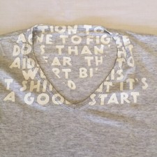 WOW!!! Archive MAISON MARTIN MARGIELA MMM Grey White Print T-Shirt! size XL