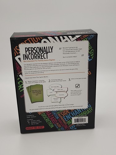 Personally Incorrect Adult Party Card Game Fun Funny Family Friends - 第 2/7 張圖片