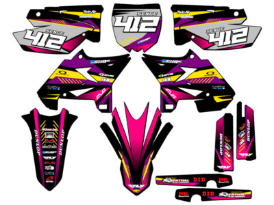 2002-2004 fits UFO RESTYLE YZ 125 SURGE Purple Senge Graphics Kit Compatible ...