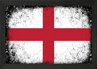 Gerahmtes Wandbild Poster Leinwanddruck Bild Distressed Flagge Englands
