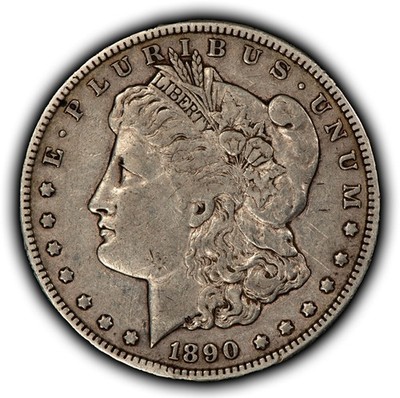 1890-CC $1 Morgan Silver Dollar - AUthentic Key Date Carson City - SKU-B5823