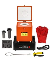 1KG+3KG 2100°F Gold Melting Furnace 1400W LED Display Digital Electric Smelting