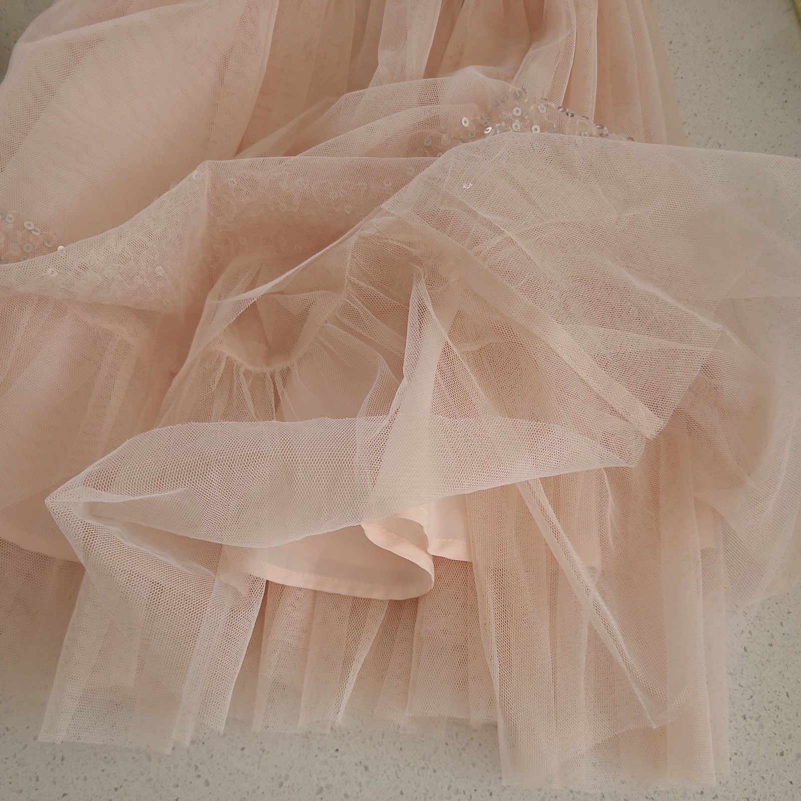 Next Pink Short Sleeved Party/Formal Dress with Gold Belt. Age 8 yrs. image 6