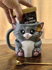 Cat Ice cream pint and spoons holder, hidden snack drawer