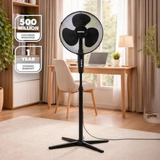 GEEPAS 16'' Pedestal Fan Oscillating Cooling 3 Speed Standing Floor For Home 45W