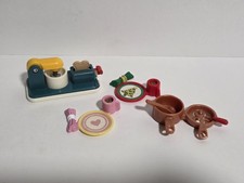 Fisher Price Loving Family Cooking Fun Kitchen Food Set Mixer Toaster Frying Pan