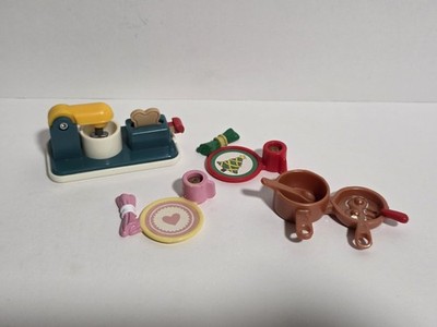 Fisher Price Loving Family Cooking Fun Kitchen Food Set Mixer Toaster Frying Pan