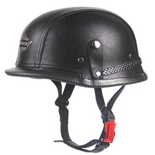 Retro Cuero Alemán Moto Cascos Scooter Crucero Bicicleta Medio Cascos Nuevos