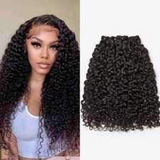 Burmese Curly Human Hair Bundles 1B Natural Color