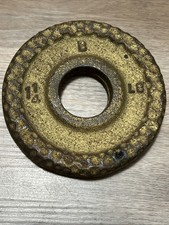 Pair Vintage Billard Barbell 1.25 lb Standard Weight Plates dimple blank B gold