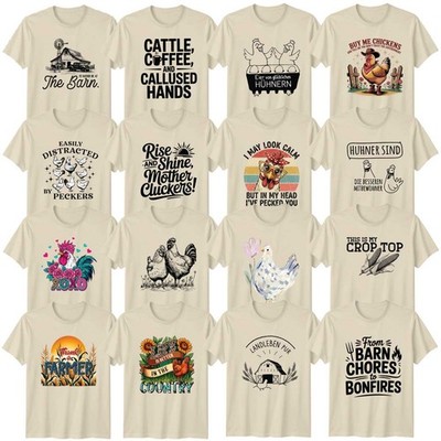 Lustiges T-Shirt Bauernhoftier Western Erwachsene Landwirtschaft Geburtstag Geschenk