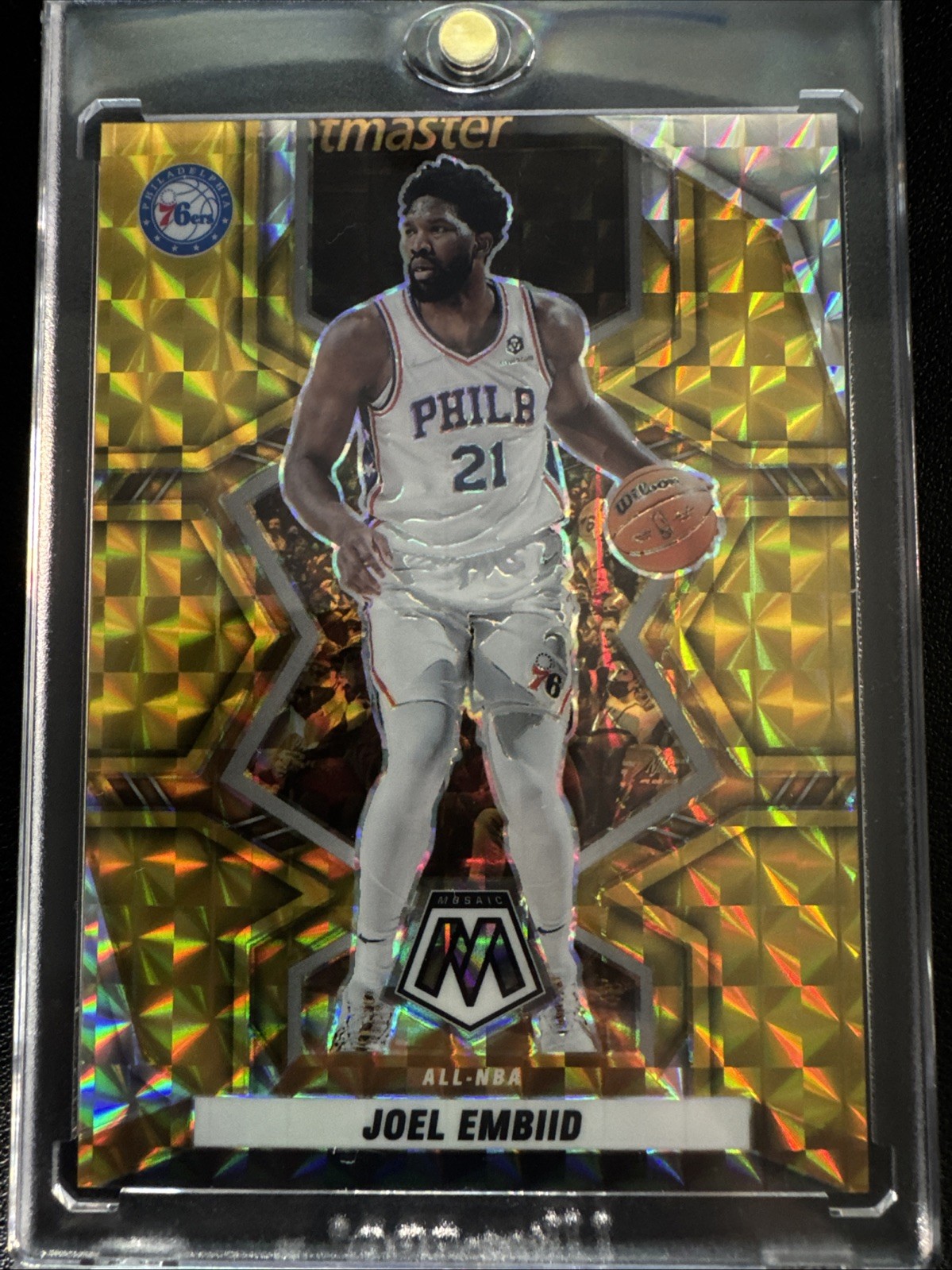 2021-22 Panini Mosaic Joel Embiid #290 Gold /10