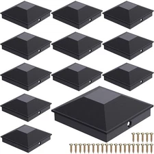 4x4 Post Caps Black(Actual 3.5" x 3.5") 6/12/24 Pack Fence Post Caps with Screws