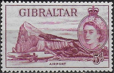 1957 Gibraltar Elizabeth II 5d. deep maroon MNH SG Nr. 152b